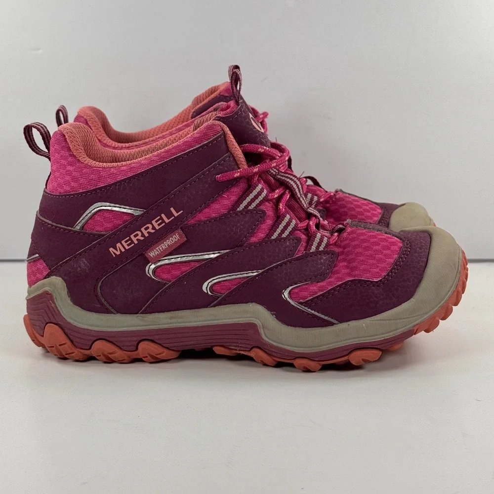 Merrell Kids Waterproof Hiking Boots Purple Pink MK162178 Size 1.5M Mid Trail